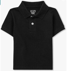 Children's Place Boy's Short-Sleeve Black Polo. Sz  Small 5/6